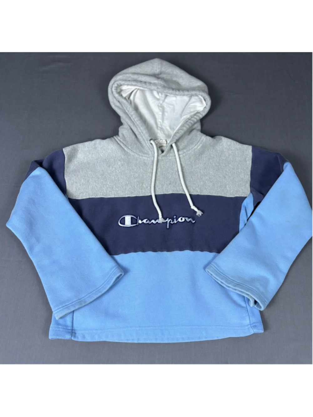 Champion Reverse Weave Colorblock Cropped Hoodie Medium
